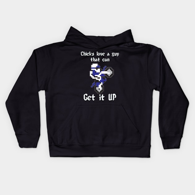 Get it up Excite Bike Blue Kids Hoodie by Destro